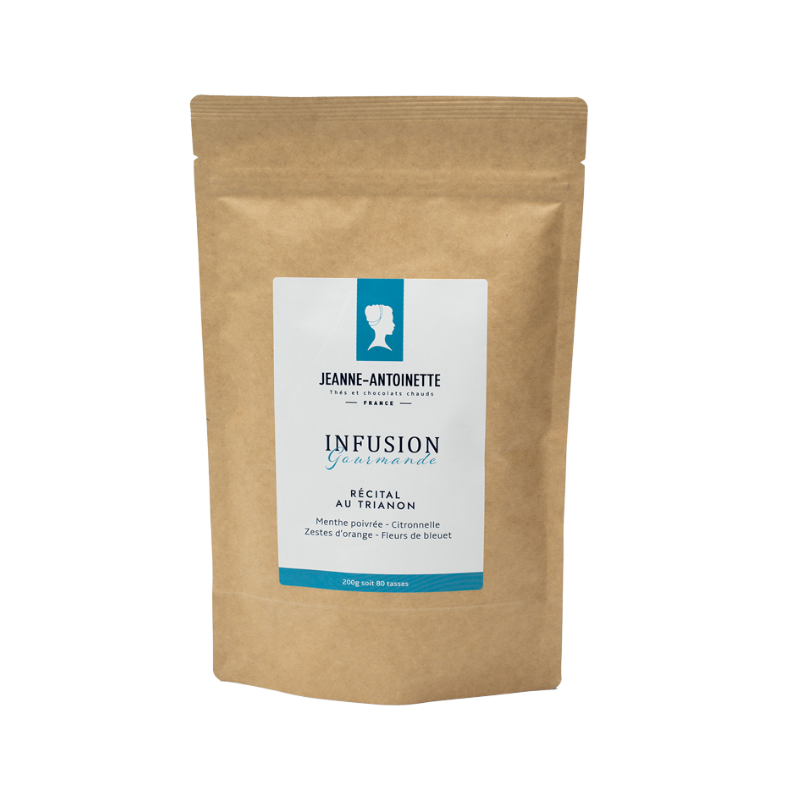 Sachet doypack kraft d'infusion vrac 200 grammes - Infusion Récital au Trianon bio