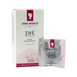 Boîte distributrice + Sachet individuel de thé vert Rose Pompadour Jeanne-Antoinette