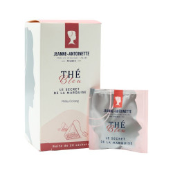 Boîte distributrice + Sachet individuel de thé bleu Le Secret de la Marquise Jeanne-Antoinette