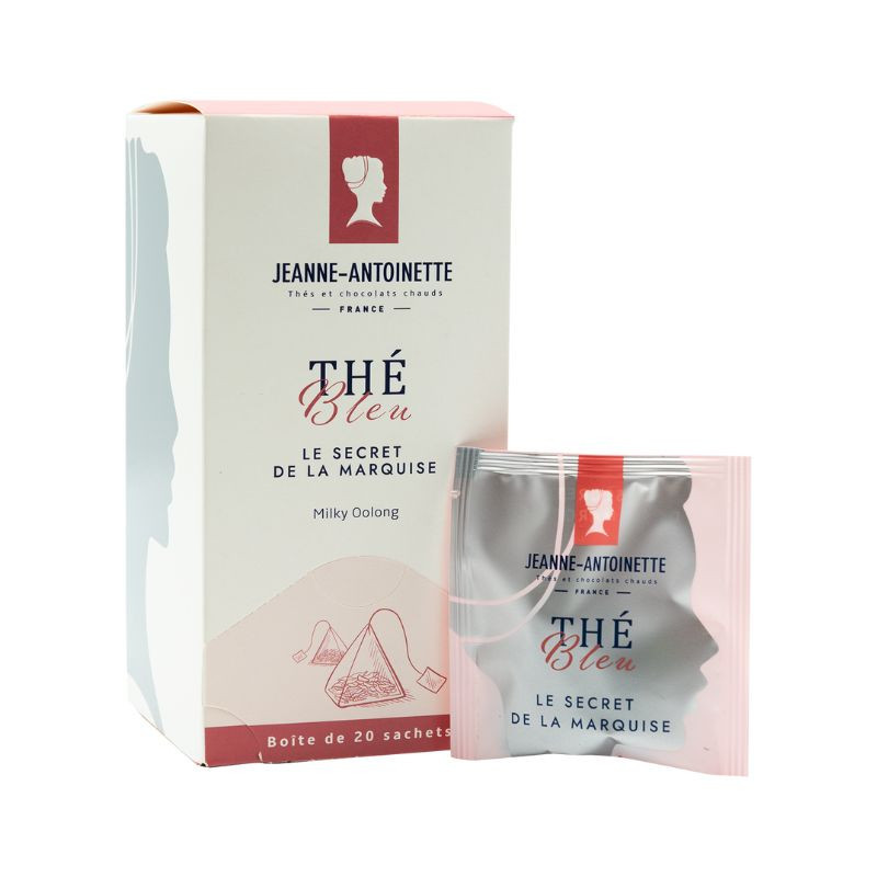 Boîte distributrice + Sachet individuel de thé bleu Le Secret de la Marquise Jeanne-Antoinette